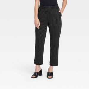 Women's High-Rise Slim Straight Fit Ankle Pull-On Pants - A New Day | Pinstripe